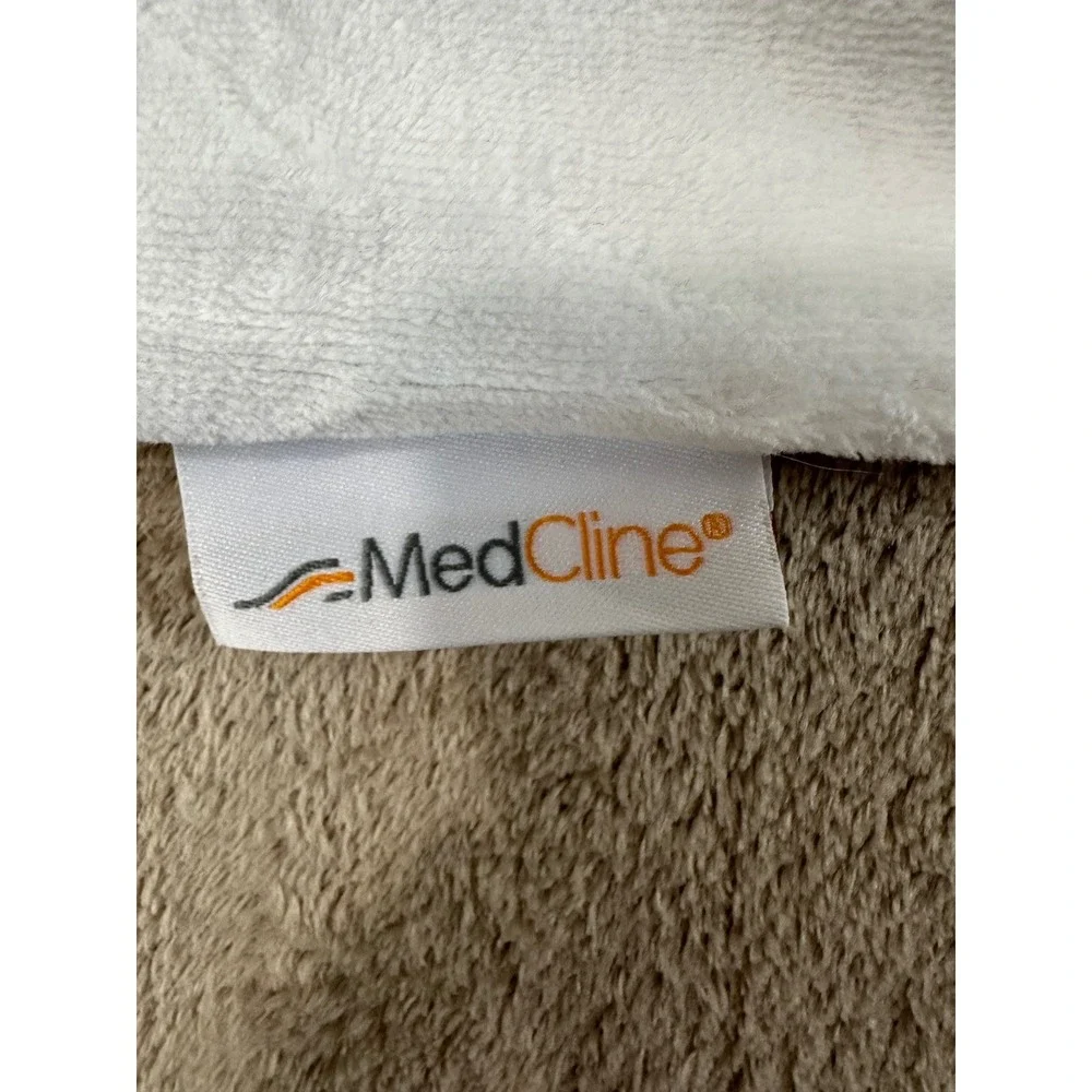 MedCline‎ Therapeutic Body Pillow Case White Plush Replacement Cover J-Shape EUC